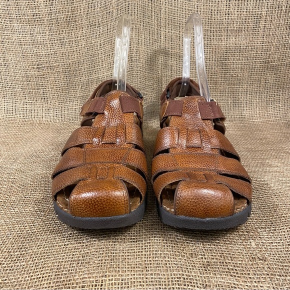 EARTH sandal brown Fisherman leather sprit Walking GelronSize 15 - Picture 6 of 9